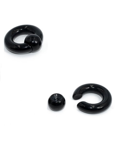 Piercing écarteur anneau noir en acrylique