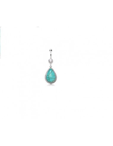 Piercing nombril turquoise