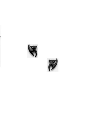 Boucles d'oreilles chat noir en acier