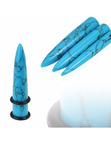 Piercing écarteur pointe turquoise en acrylique
