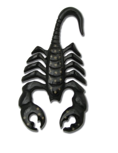 Piercing écarteur scorpion noir en acrylique