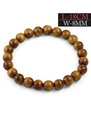 Bracelet Bois marron perles de bois en 8 mm