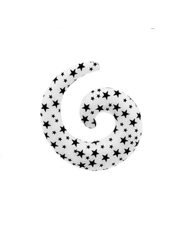 Piercing écarteur spirale étoiles noires sur blanc