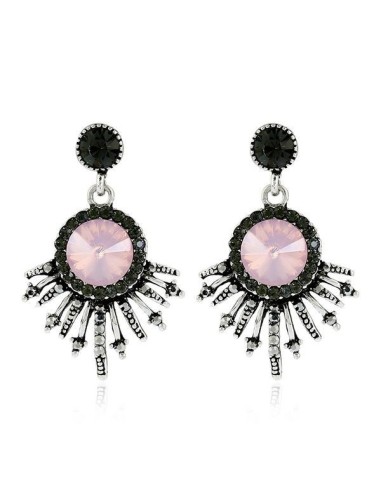 Boucles d'oreilles rose en acier