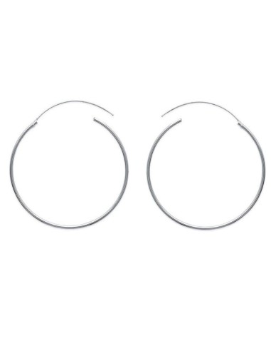  boucles d'oreilles créoles argent 925 rhodié diamètre 70mm-702a270