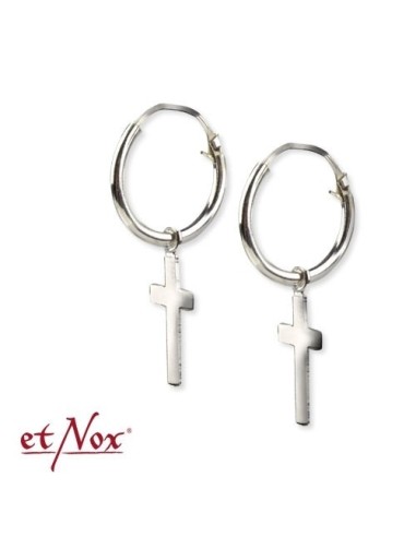 Boucles d'oreilles  croix en argent