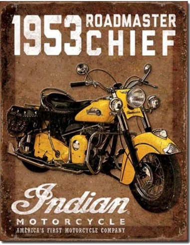 Plaque métal moto jaune vintage  20 x 30 cm
