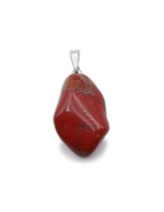 Pendentif jaspe rouge pierre roulée
