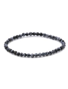 Bracelet Obsidienne neige perles en 4 mm