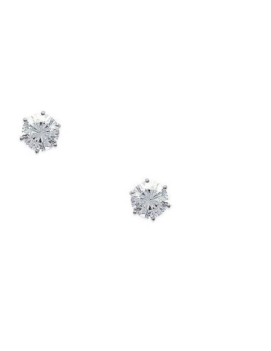 Boucles d'oreilles argent et zirconium en 8 mm