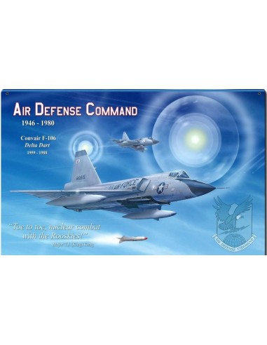 Plaque métal avions Air Defense Command 30 cm x 20 cm