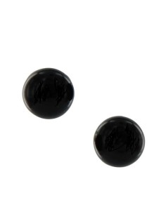 Boucles d'oreilles boules noires en 8 mm et en acier