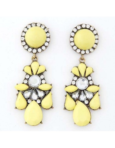 Boucles d'oreille jaune mode fashion