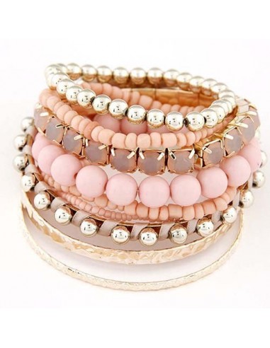 Bracelet multirangs rose anais