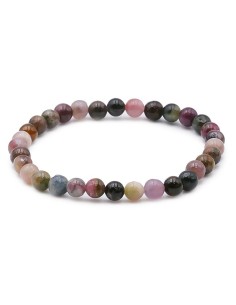 Bracelet tourmaline multicolore perle en 6 mm