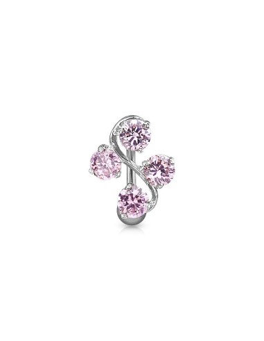 Piercing inversé  cristal rose