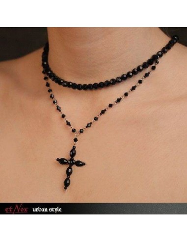 collier cristaux de verre "Crystal Cross"