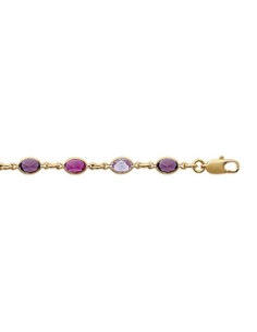 Bracelet en cristal violet et en plaqué or Tutti Frutti