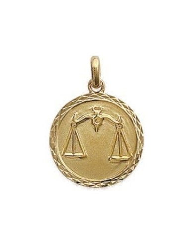 Pendentif zodiaque balance en plaqué or