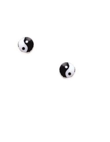 Boucles d'oreilles yin yang en argent