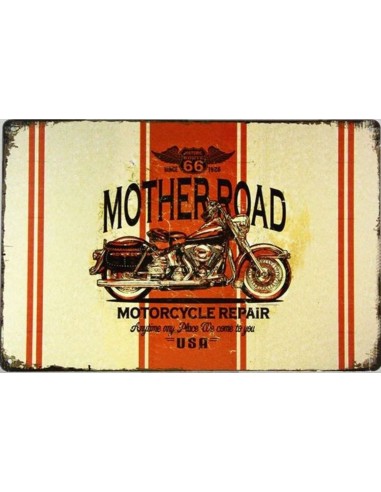 Plaque métal Moto Mother road 20 cm x 30 cm