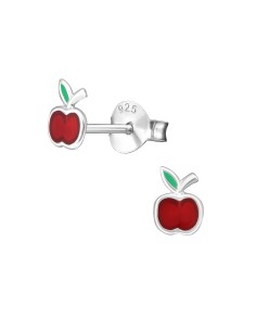 Boucles d'oreilles petites pommes rouge