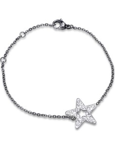 Bracelet étoile en acier et strass