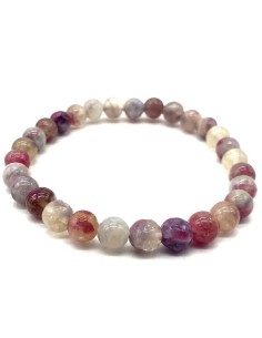 Bracelet pierre tourmaline multicolore perle en 6 mm