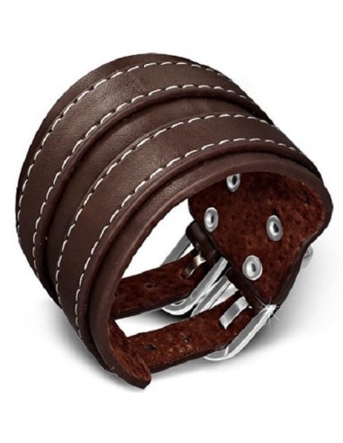 Bracelet cuir marron modèle Avelane