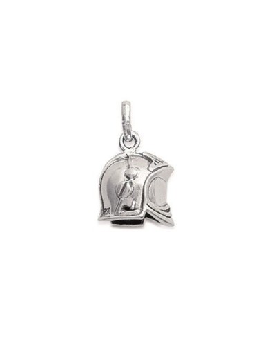 Pendentif casque du pompier en argent