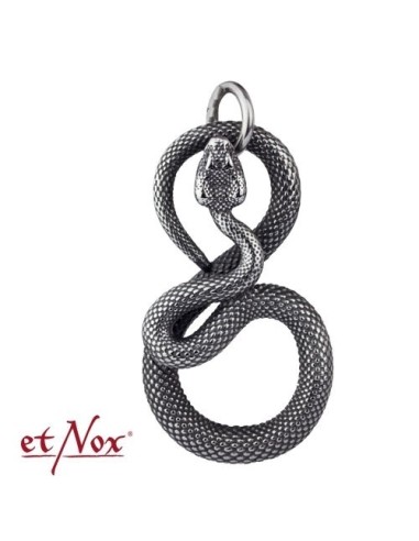 Pendentif serpent etNox en acier inoxydable