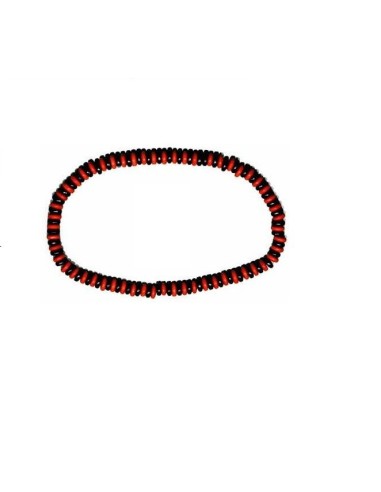 Collier Bois Rasta rouge et noir