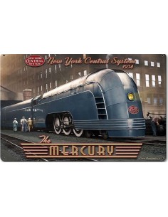 Plaque métal train the Mercury 30 cm x 20 cm