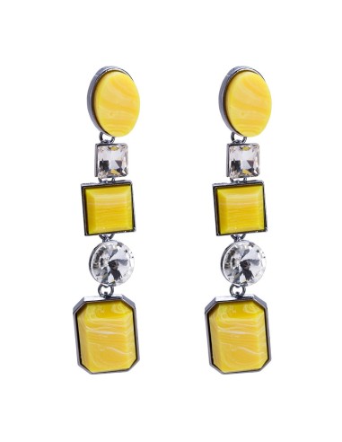 Boucles d'oreilles jaunes mode fantaisie