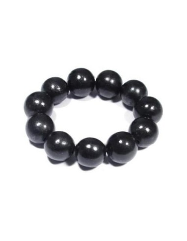 Bracelet Bois noir perles de bois en 18 mm