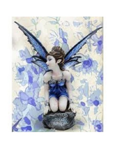 Statuette figurine fée elfe bleue