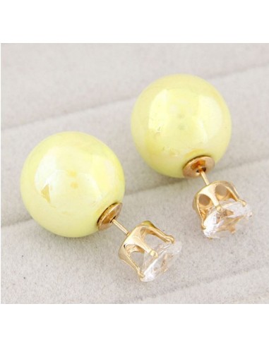 boucles d'oreille perles jaune Adriane