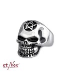 Bague gothique en acier inoxydable 'pentagram skull'