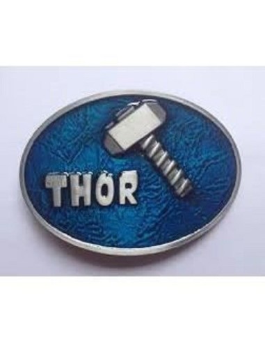 Boucle de ceinture marteau de Thor en bleu