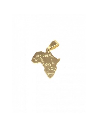 pendentif afrique acier doré 