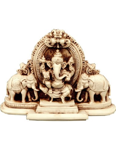 Statuette Ganesh et 2 éléphants
