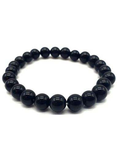 Bracelet Obsidienne noire en 8 mm