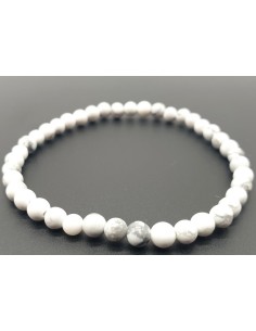 Bracelet Howlite perles en 4 mm