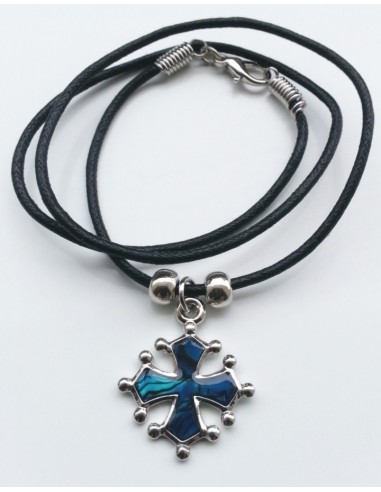 Collier abalone croix occitane Adriane