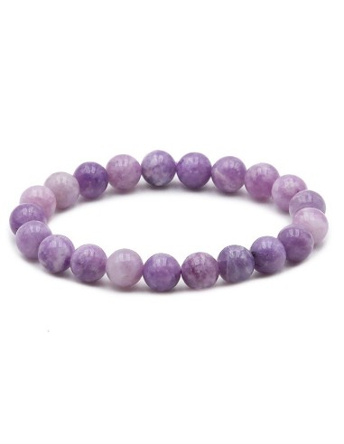 Bracelet en Lépidolite perles en 10 mm