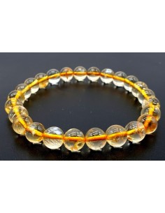 Bracelet citrine perles en 8 mm