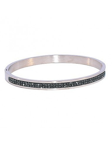 Bracelet en acier 316 strass noirs Abbig