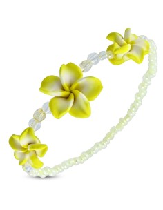 Bracelet fleurs jaune