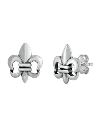 Boucles d'oreille Fleur de Lys en argent