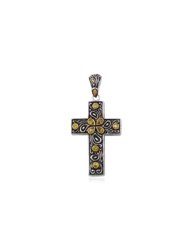 Pendentif croix en acier